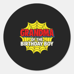 Kids Grandma Of The Birthday Boy Sder Theme Party  Classic Round Sticker