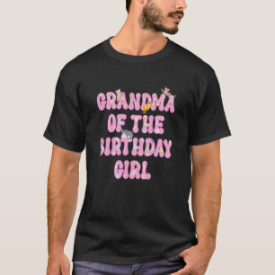 Kids Grandma Of The Birthday Girl Cat Themed Cat T-Shirt