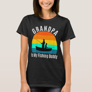 Kids Grandpa Is My Fishing Buddy Grandchild Fun Fa T-Shirt