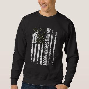 Kids Grandpa's Fishing Buddy Dad Son Team Young Fi Sweatshirt