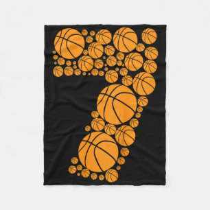 Kids Graphic Bysketbyll 7th Birthday Boys 7 Years Fleece Blanket