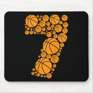 Kids Graphic Bysketbyll 7th Birthday Boys 7 Years Mouse Pad
