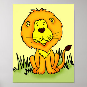 Kids graphic lion poster