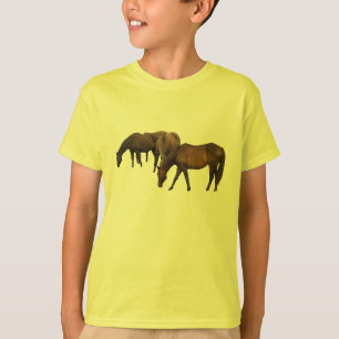 Kids Grazing Horses T-Shirt