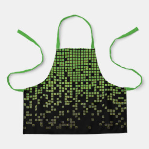 Kids Green Black Raining 8-bit Computer Pixels Apron