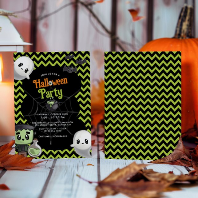 Kids Green Halloween Party  Invitation (Creator Uploaded)