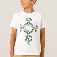 Kids Green Irish Celtic Cross Hoodie Sweatshirt