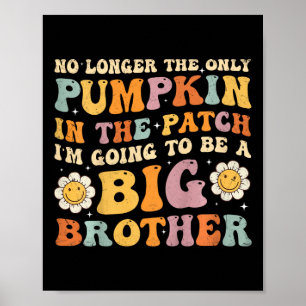 Kids Groovy Big Brother Fall Pregnancy Announcemen Poster