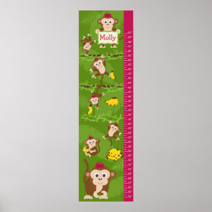 Kids Growth Chart - Girl Monkeys