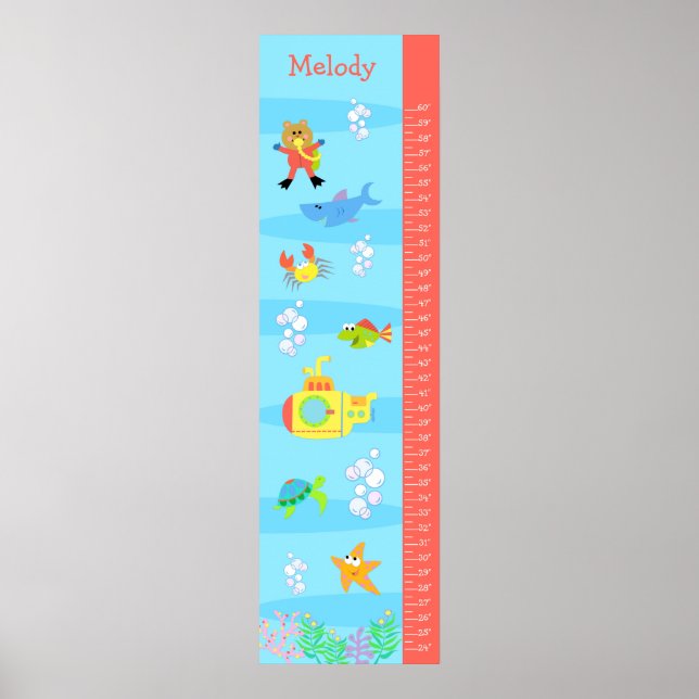 Kids Growth Chart - In the Sea (Front)