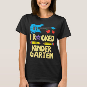 Kids Guitar I Rocked Kindergarten Last Day Graduat T-Shirt