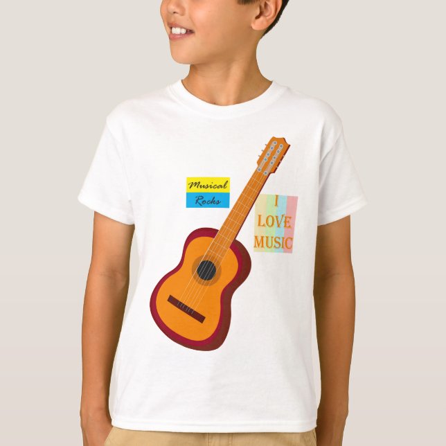 Kids Guitar t-shirt. musical t-shirt (Front)