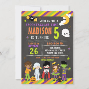 Kids Halloween Birthday Invitation