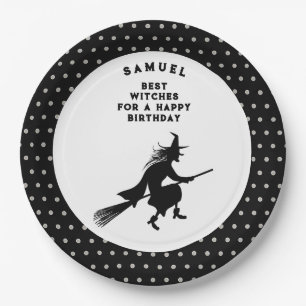 Kids' Halloween Birthday Witch Paper Plate