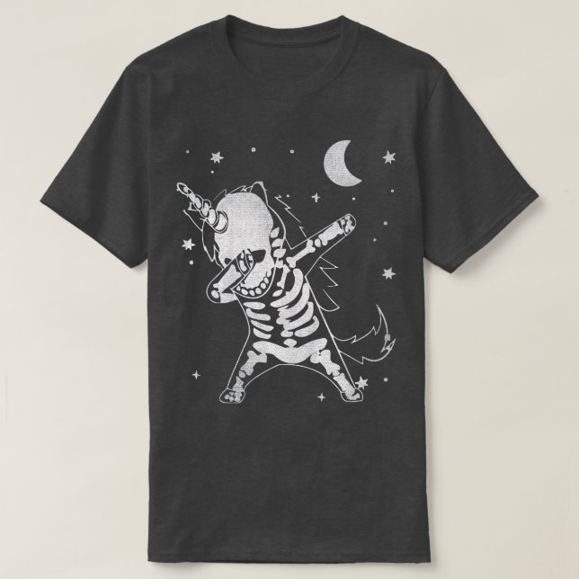 Kids Halloween Boys Funny Dabbing Skeleton Scary U T-Shirt (Design Front)