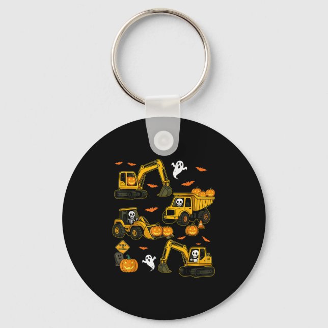 Kids Halloween Construction Trucks Costume Toddler Key Ring (Front)