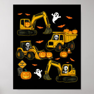 Kids Halloween Construction Trucks Costume Toddler Poster