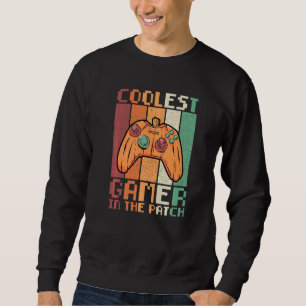Kids Halloween Coolest Gamer In The Patch Boys Gir Sweatshirt