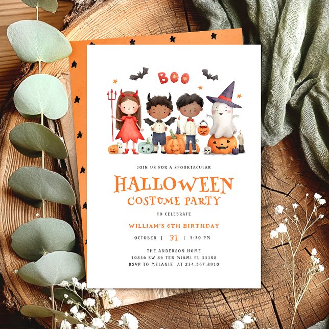Kids Halloween Costume Birthday Party Invitation (Creator Uploaded)