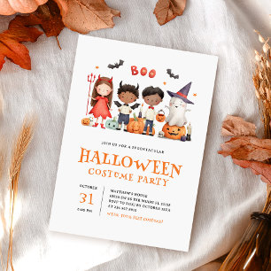 Kids Halloween Costume Children Invitation