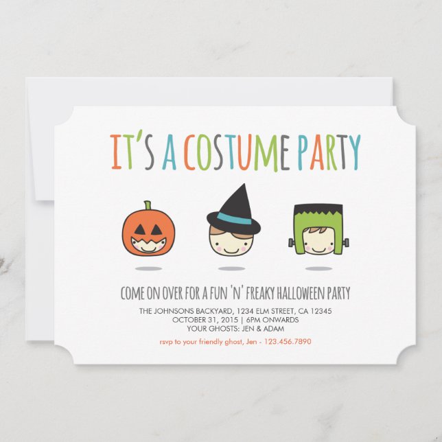 Kids Halloween Costume Party Invitation (Front)