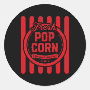 Kids Halloween Costume Vintage Popcorn Shirt For G Classic Round Sticker
