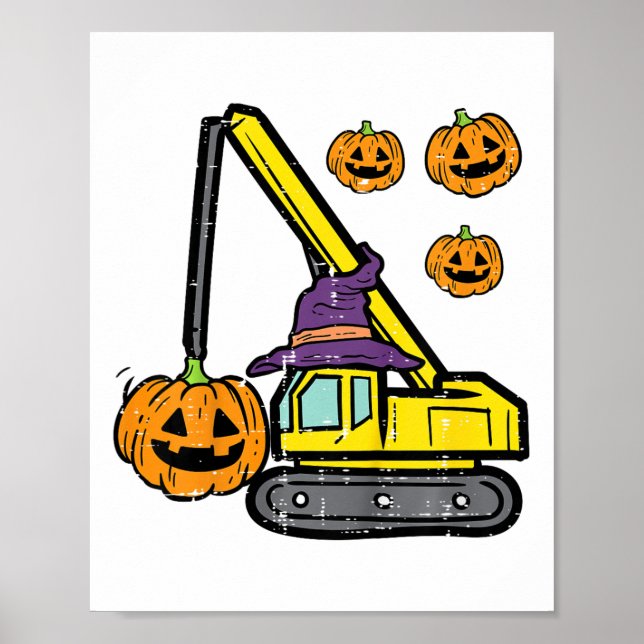 Kids Halloween Crane Construction Truck Costume To Poster (Front)