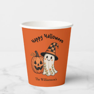 Kids Halloween Cute Ghost Pumpkin Party Paper Cups