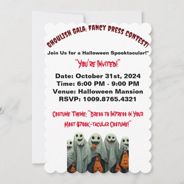 Kid's Halloween Fancy-Dress Party Invitation (Front)