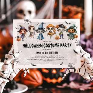 Kids Halloween Fun Costume Birthday Invitation