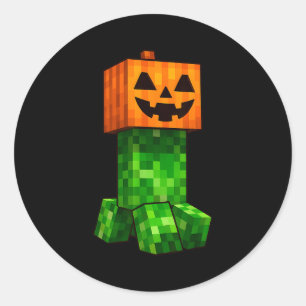 Kids Halloween Gamer Xel Jack O Lantern Pumpkin Bo Classic Round Sticker