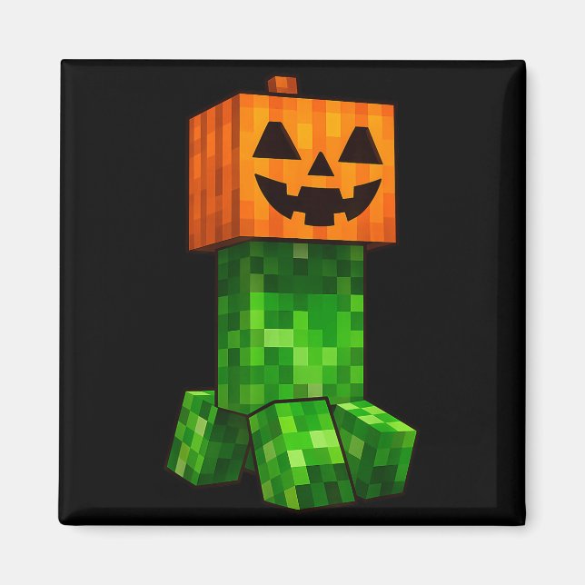 Kids Halloween Gamer Xel Jack O Lantern Pumpkin Bo Magnet (Front)