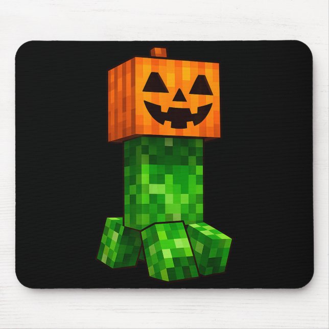 Kids Halloween Gamer Xel Jack O Lantern Pumpkin Bo Mouse Pad (Front)