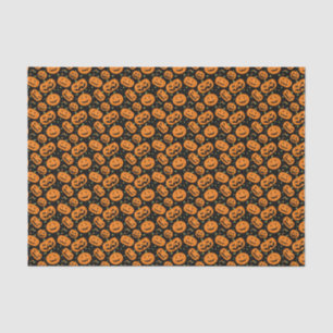 Kids Halloween Grinning Orange Pumpkins Fun Party Tissue Paper