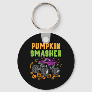 Kids Halloween Monster Truck Pumpkin Smasher Boys  Key Ring