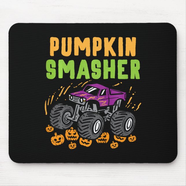 Kids Halloween Monster Truck Pumpkin Smasher Boys  Mouse Pad (Front)
