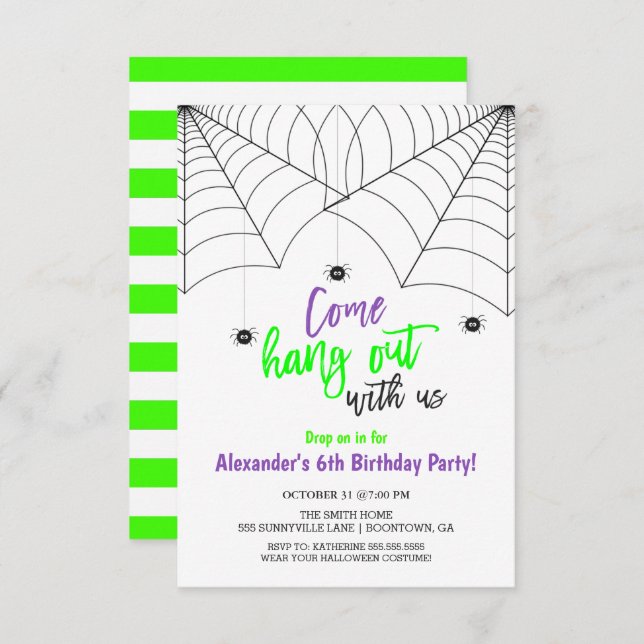 Kids Halloween Party Birthday Invitation (Front/Back)
