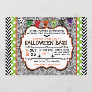 Kids Halloween Party Invitation, Birthday Invite