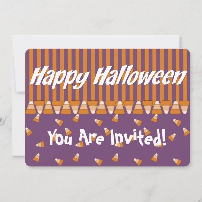 Kid's Halloween Party Invitation Candy Corn (Front)