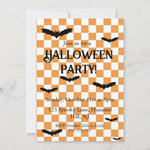 Kids Halloween Party invitation Spooky Bats