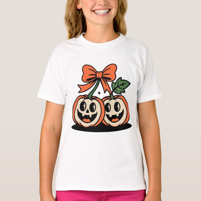 Kids Halloween Pumpkin Duo T-Shirt (Front)