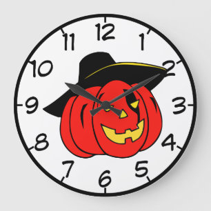Kid's Halloween Pumpkin Graphic Wall Clock