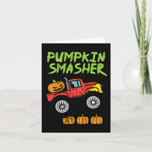 Kids Halloween Pumpkin Smasher Monster Truck Costu Card