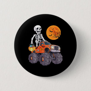 Kids Halloween Skeleton Riding Monster Truck Fun T 6 Cm Round Badge