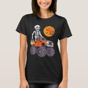 Kids Halloween Skeleton Riding Monster Truck Fun T T-Shirt