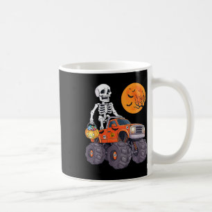 Kids Halloween Skeleton Riding Monster Truck Funny Coffee Mug