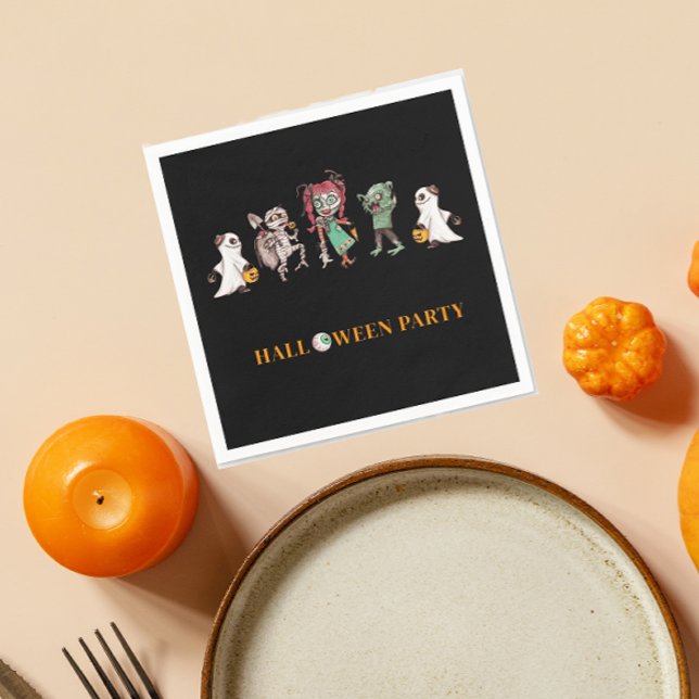 Kids halloween spooky  napkin (fun modern halloween party napkins )