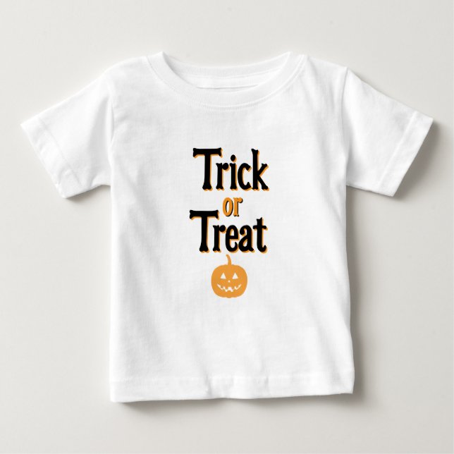 Kid's Halloween Trick Or Treat T-Shirt White (Front)