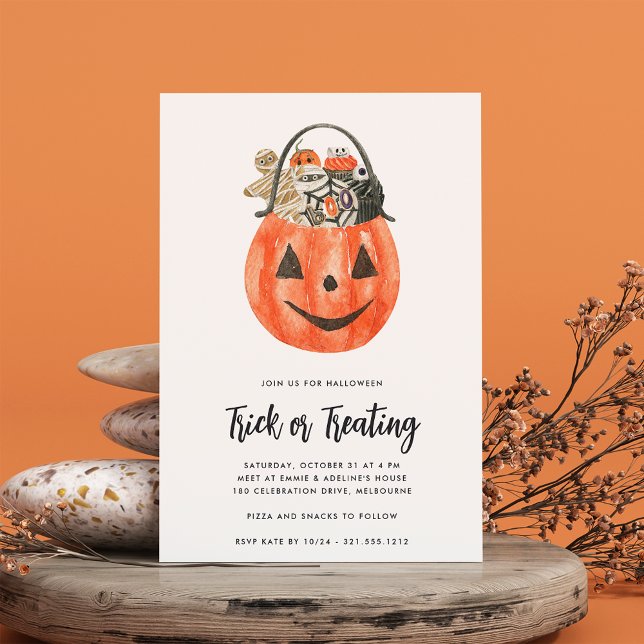 Kids Halloween Trick or Treating Party Invitation (Creator Uploaded)