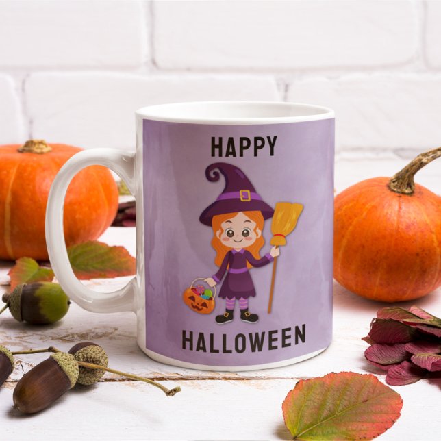 Kids’ Halloween Witch Custom Name Coffee Mug (Creator Uploaded)